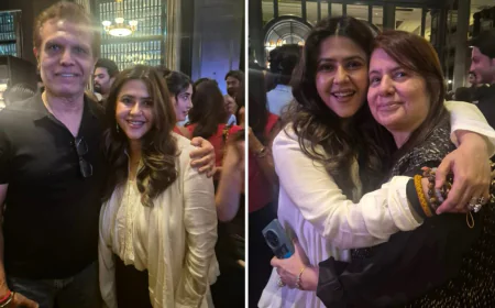 Binaiferr & Sanjay Kohli Hug Ekta Kapoor at Hoonur Launch