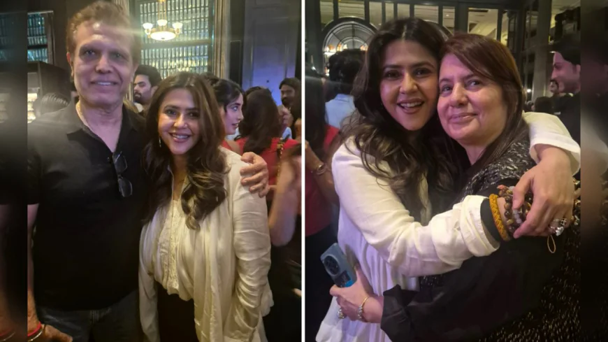 Binaiferr & Sanjay Kohli Hug Ekta Kapoor at Hoonur Launch